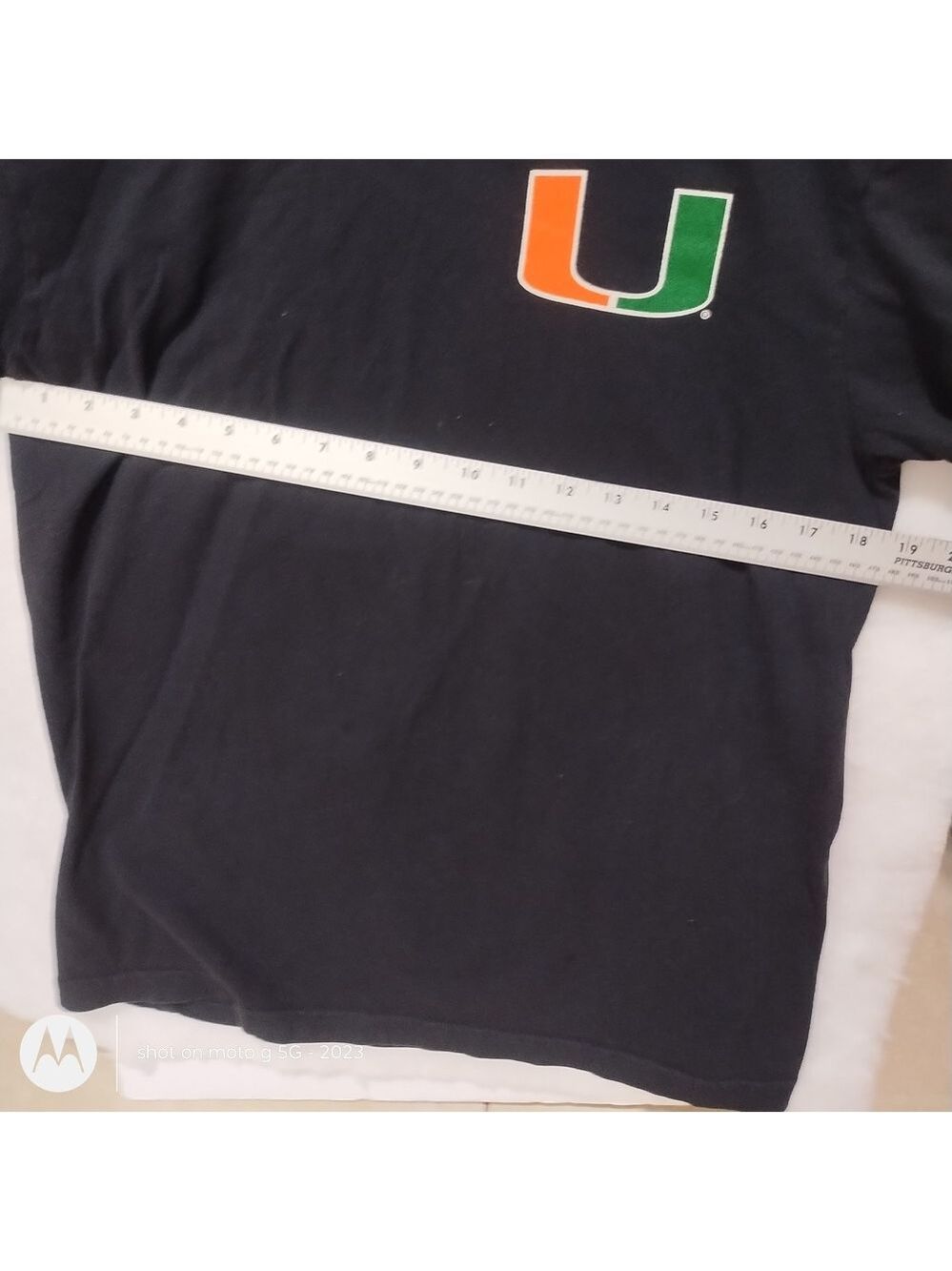 Miami Hurricanes Black t Shirt, Canes "U" On Front,Canes Graffics On Back - Picture 5 of 5